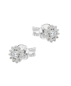 Blossom CZ Flower Silver Stud Earring STS-7131
